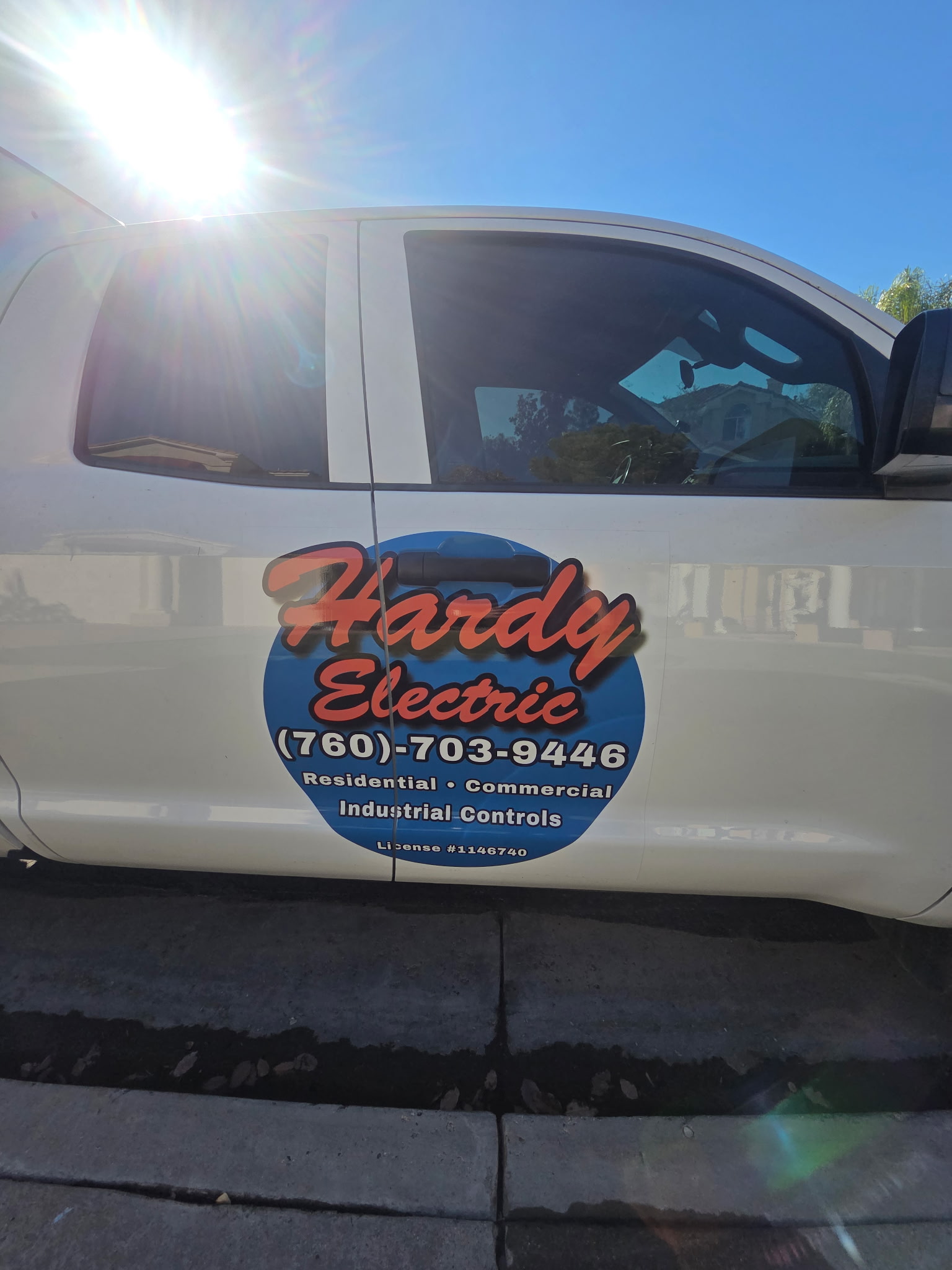 Hardy Electric’s actual truck and company branding